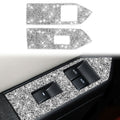 3pcs Car Window Glass Lifter Panel Diamond Decoration Sticker, Left Hand Drive, Window Glass Lifter Panel