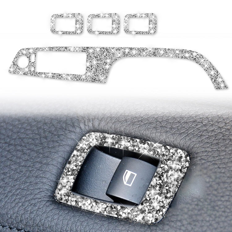 For BMW 3 Series E90 / 320i / 325i 2005-2012 Car Window Lift Panel with Folding Key 35.8cm Diamond Decorative Sticker, Left Drive, Window Lift Panel with Folding Key 35.8cm