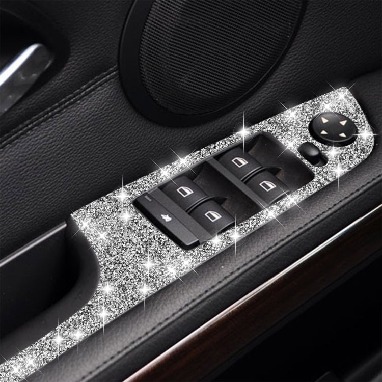 For BMW 3 Series E90 / 320i / 325i 2005-2012 Car Window Lift Panel 35.8cm Diamond Decorative Sticker, Left Drive, Window Lift Panel 35.8cm
