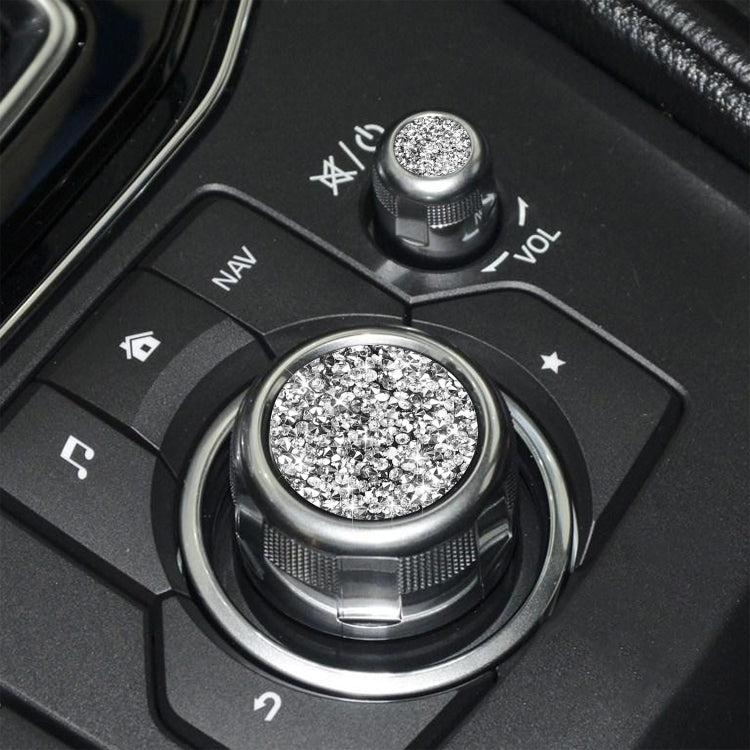 For Mazda3/6/CX-9/CX-5 Car Multimedia Button Diamond Decorative Sticker,Left and Right Drive Universal, Car Multimedia Button