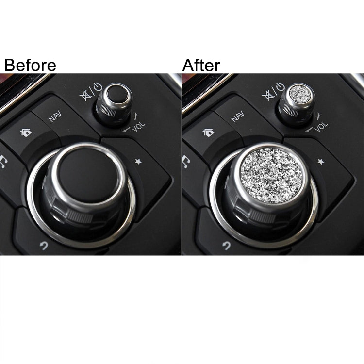 For Mazda3/6/CX-9/CX-5 Car Multimedia Button Diamond Decorative Sticker,Left and Right Drive Universal, Car Multimedia Button