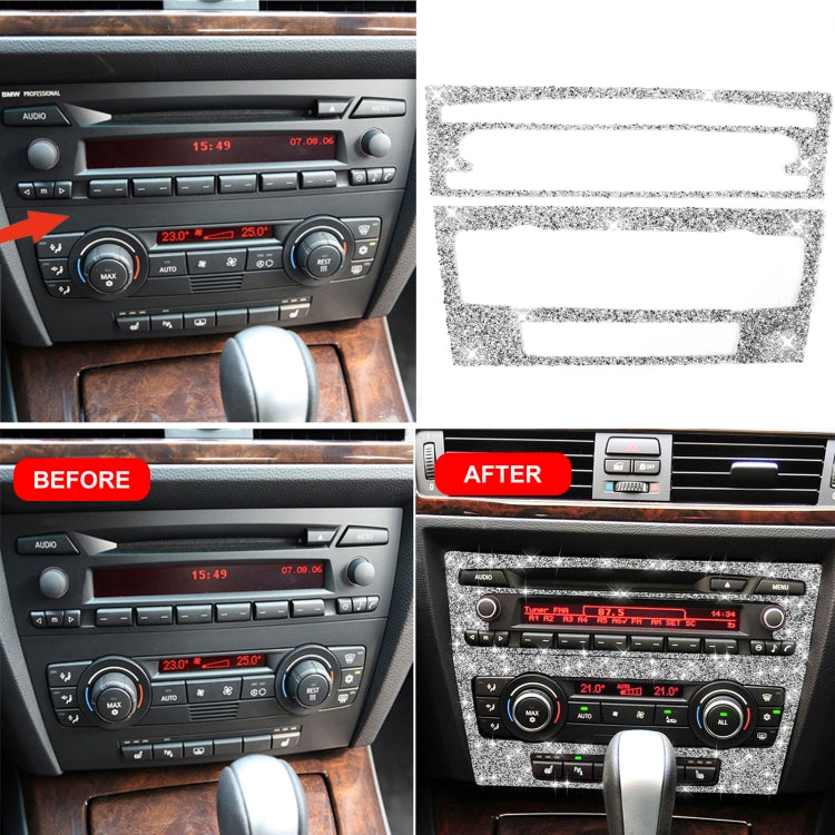 For BMW 3 Series E90 / E92 2005-2012 Car Aircondition CD Control Panel Basic Diamond Decorative Sticker, Aircondition Control Panel Basic A