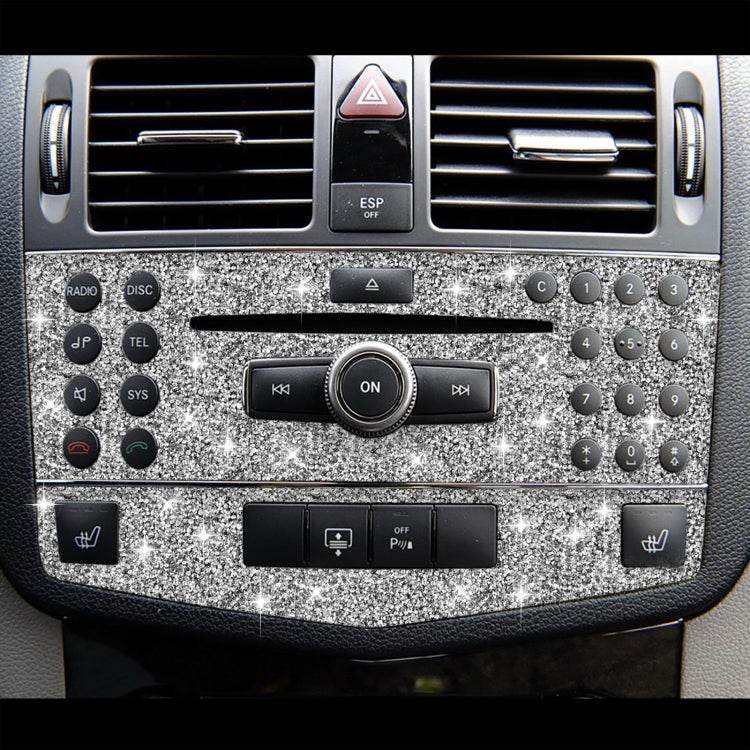 For Mercedes-Benz C-class W204 2007-2010 Car Central Control Panel B Diamond Decorative Sticker, Left and Right Drive, Central Control Panel B