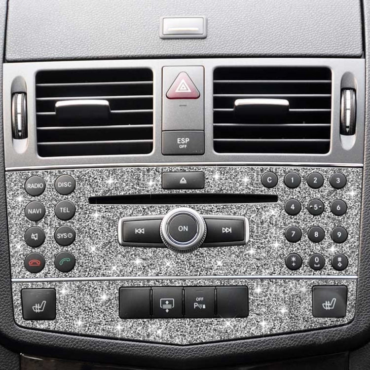 For Mercedes-Benz C-class W204 2007-2010 Car Central Control Panel B Diamond Decorative Sticker, Left and Right Drive, Central Control Panel B