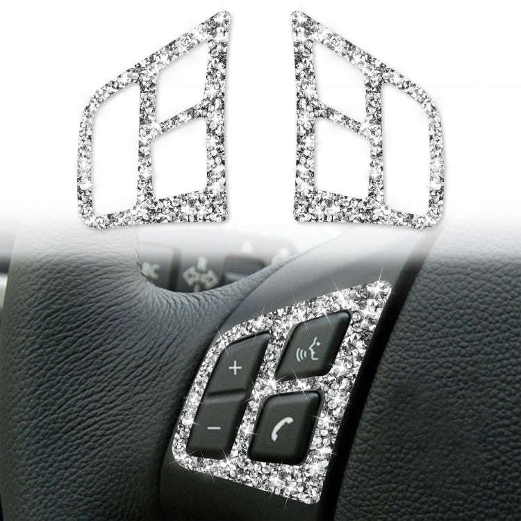 For BMW 3 Series E90 2005-2012 Car Steering Wheel Button Panel Diamond Decorative Sticker, Steering Wheel Button Panel