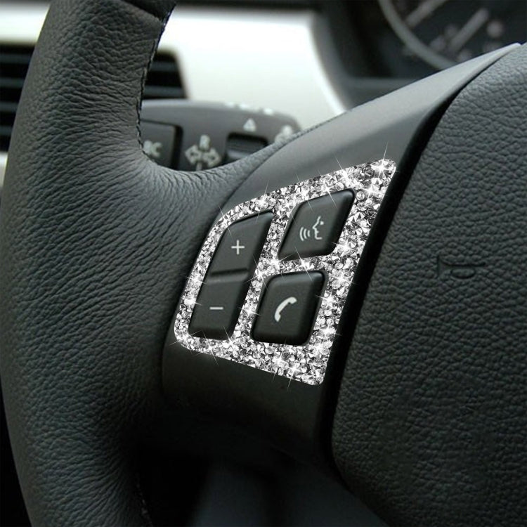 For BMW 3 Series E90 2005-2012 Car Steering Wheel Button Panel Diamond Decorative Sticker, Steering Wheel Button Panel