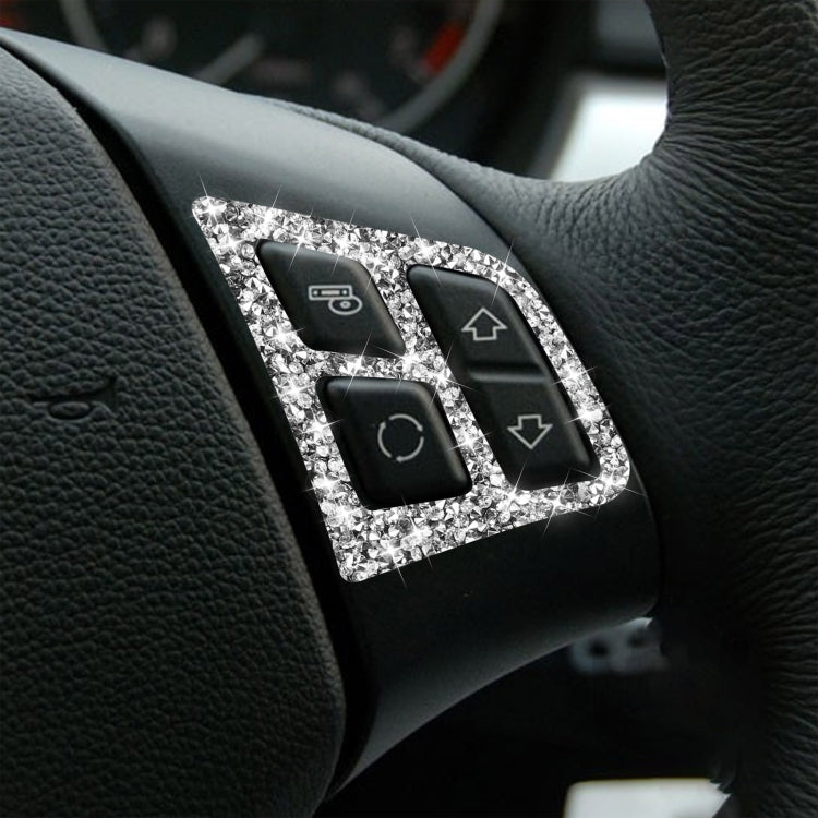 For BMW 3 Series E90 2005-2012 Car Steering Wheel Button Panel Diamond Decorative Sticker, Steering Wheel Button Panel