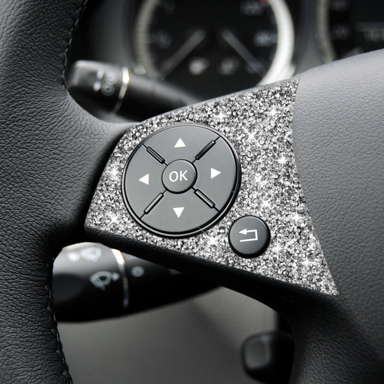 For Mercedes-Benz C-class W204 2007-2010 Car Steering Wheel Buttons Diamond Decorative Sticker, Left and Right Drive, Steering Wheel Buttons