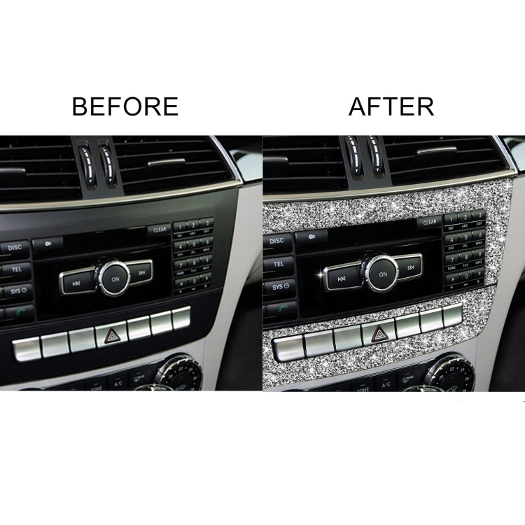 For Mercedes-Benz C-class W204 2011-2013 Car Central Control CD Panel Diamond Decorative Sticker, Left and Right Drive, Central Control CD Panel