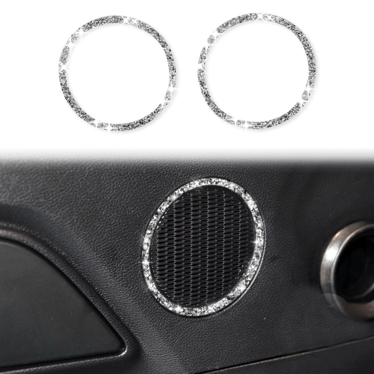 Car Horn Circle Diamond Decoration Sticker, Left and Right Drive, Horn Circle