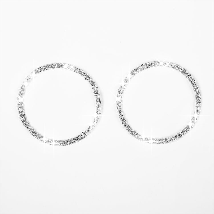 Car Horn Circle Diamond Decoration Sticker, Left and Right Drive, Horn Circle