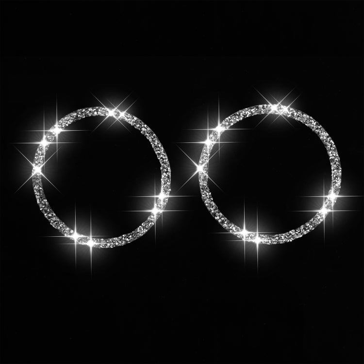 Car Horn Circle Diamond Decoration Sticker, Left and Right Drive, Horn Circle