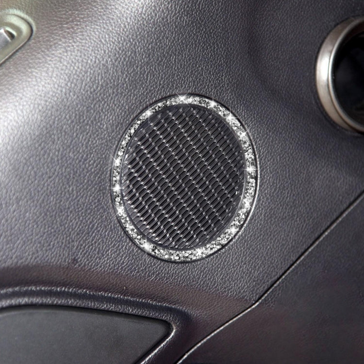 Car Horn Circle Diamond Decoration Sticker, Left and Right Drive, Horn Circle