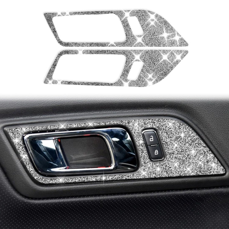 Car Door Inner Handle Panel Diamond Decoration Sticker, Left and Right Drive, Door Inner Handle Panel