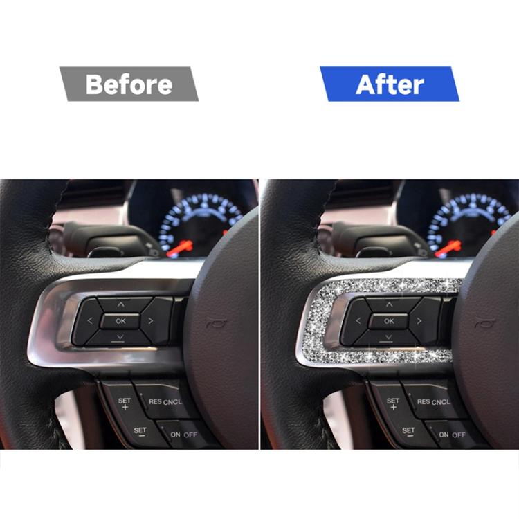 Car Steering Wheel Key Frame Diamond Decoration Sticker, Left and Right Drive, Steering Wheel Key Frame