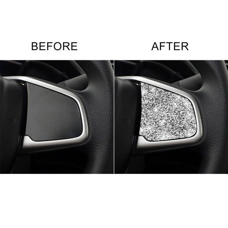 For Honda Civic 2016-2019 Car Steering Wheel Buttons Middle Configuration Diamond Decorative Sticker, Left and Right Drive, Steering Wheel Buttons Middle Configuration