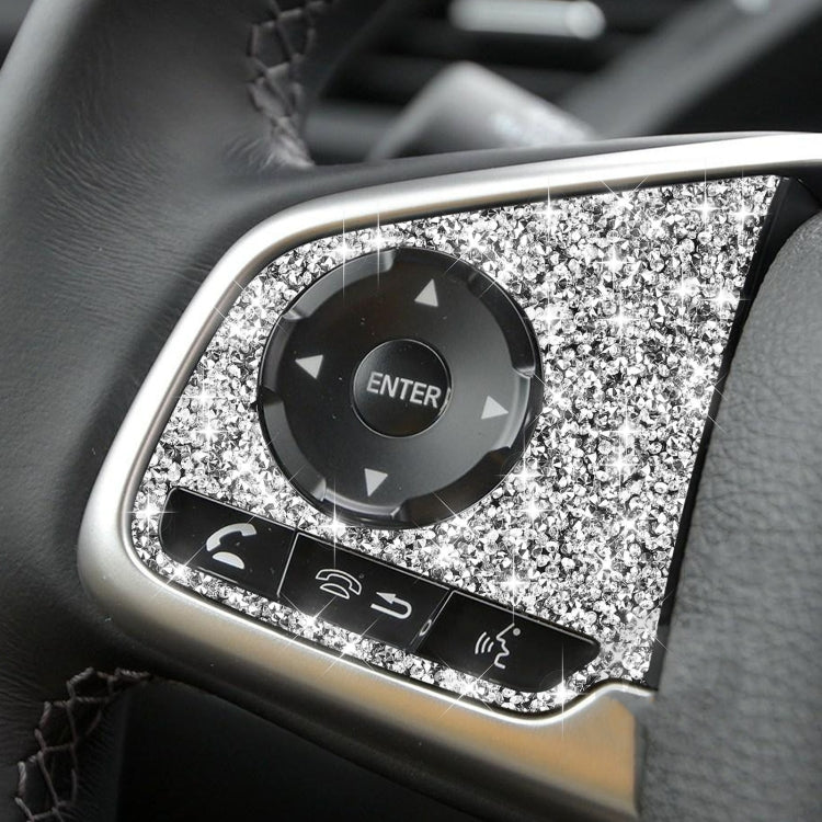 For Honda Civic 2016-2019 Car Steering Wheel Buttons Low Configuration Diamond Decorative Sticker, Left and Right Drive, Steering Wheel Buttons Low Configuration
