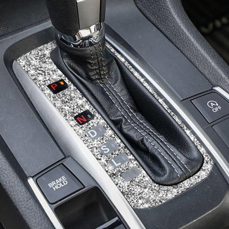 For Honda Civic 2016-2019 Car Gear Button Frame Diamond Decorative Sticker, Left-hand Drive, Gear Button Frame, Left-hand Drive