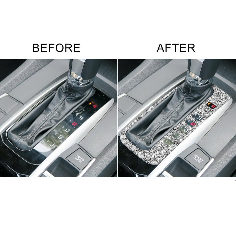 For Honda Civic 2016-2019 Car Gear Button Frame Diamond Decorative Sticker, Right-hand Drive, Gear Button Frame, Right-hand Drive