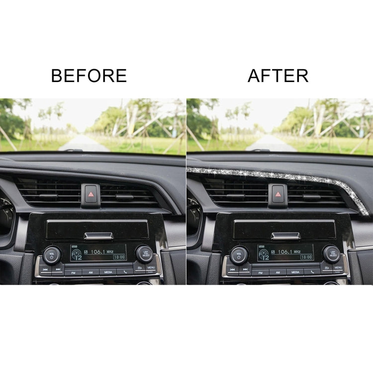 For Honda Civic 2016-2019 Car Central Control Air Outlets Upper Diamond Decorative Sticker, Left-hand Drive, Central Control Air Outlets Upper, Left-hand Drive
