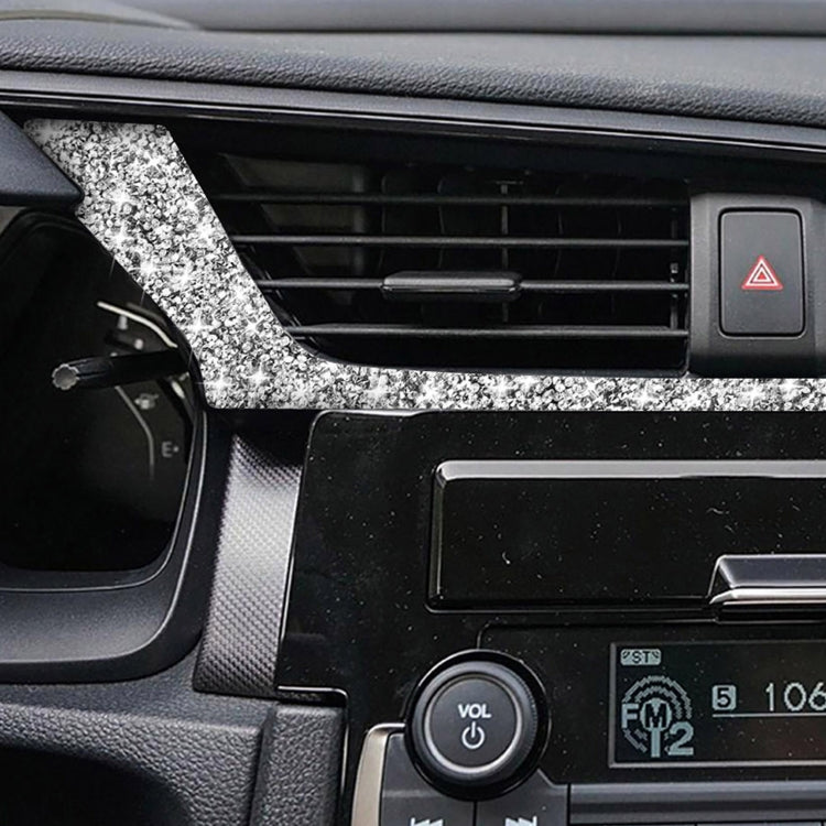 For Honda Civic 2016-2019 Car Central Control Air Outlets Below Diamond Decorative Sticker, Left-hand Drive, Central Control Air Outlets Below, Left-hand Drive