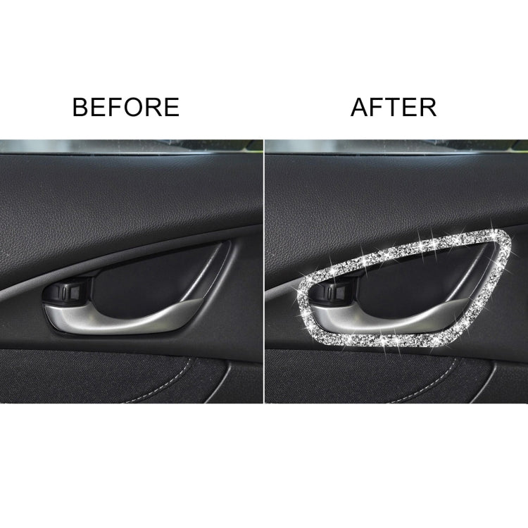 For Honda Civic 2016-2019 Car Inside Door Bowl Frame Diamond Decorative Sticker, Left and Right Drive, Inside Door Bowl Frame