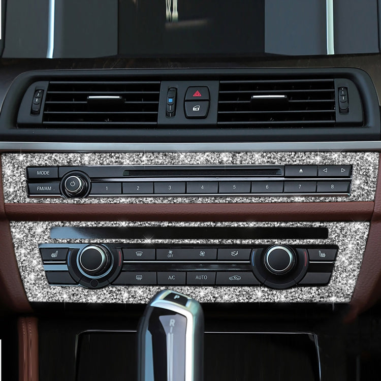 For BMW F10 5 Series 2011-2017 Car CD Panel Diamond Decorative Sticker, Left and Right Drive, CD Panel