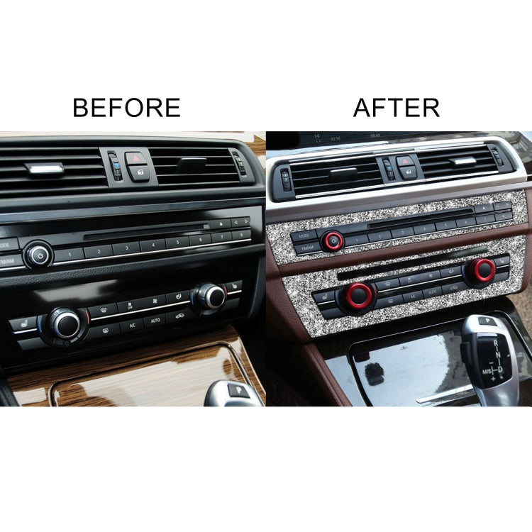 For BMW F10 5 Series 2011-2017 Car CD Panel Diamond Decorative Sticker, Left and Right Drive, CD Panel