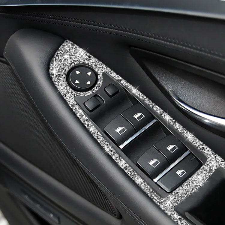 For BMW F10 5 Series 2011-2018 Car Window Lift Switch Diamond Decorative Sticker, Right-hand Drive, Window Lift Switch, Right-hand Drive