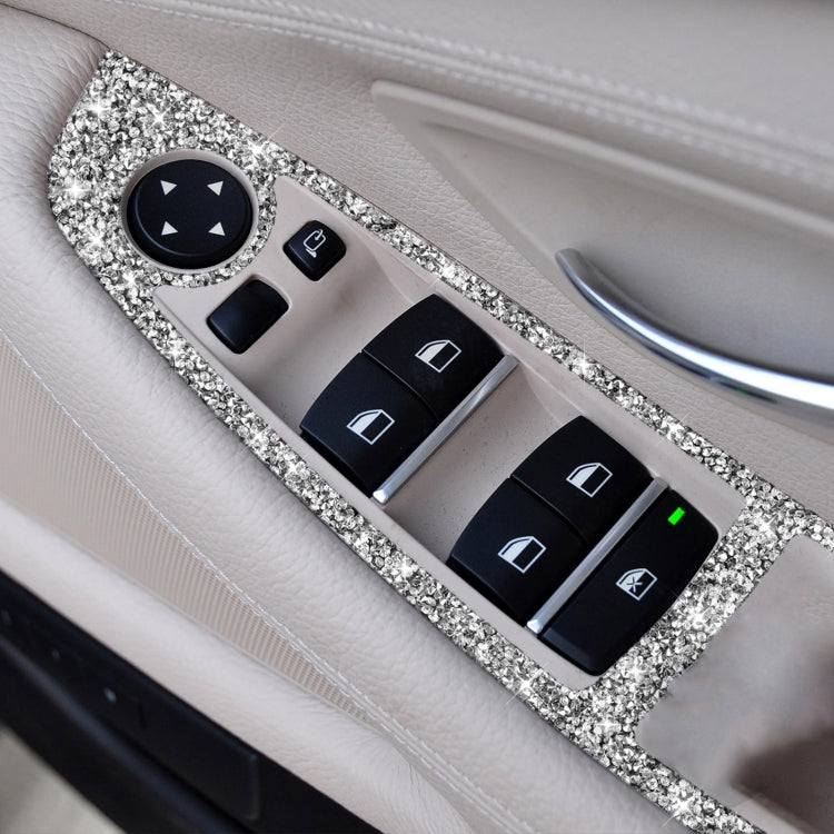 For BMW F10 5 Series 2011-2018 Car Window Lift Switch Diamond Decorative Sticker, Right-hand Drive, Window Lift Switch, Right-hand Drive