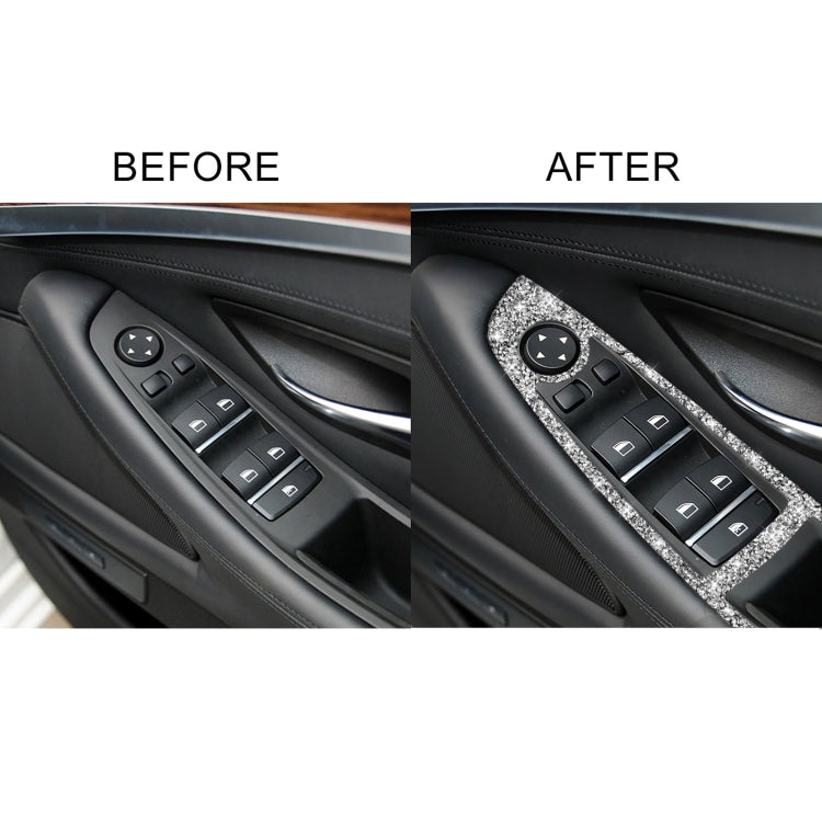 For BMW F10 5 Series 2011-2018 Car Window Lift Switch Diamond Decorative Sticker, Right-hand Drive, Window Lift Switch, Right-hand Drive