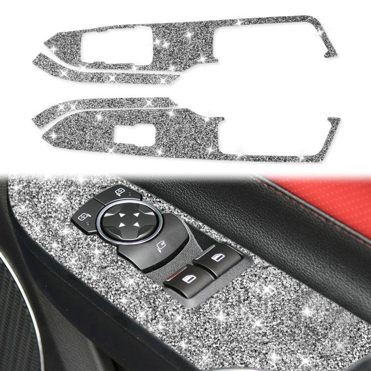 4pcs Car Window Lift Panel Diamond Decoration Sticker, Right Drive, Window Lift Panel, Right Drive