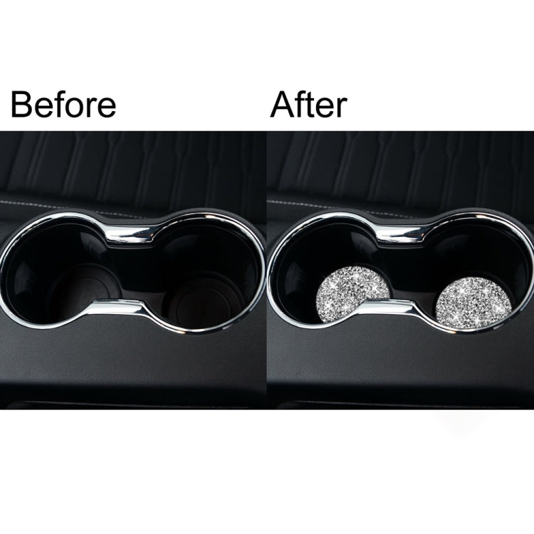 Car Water Cup Holder Base Diamond Decoration Sticker, Left and Right Drive, Water Cup Holder Base