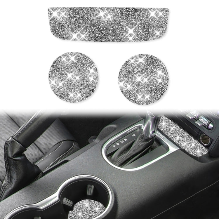 Car Water Cup Holder Upper + Base Diamond Decoration Sticker, Left and Right Drive, Water Cup Holder Upper + Base