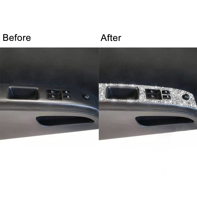 For Nissan 350Z 2003-2009 2pcs Car Glass Lift Diamond Decorative Sticker, Left Drive, Car Glass Lift, Left Drive