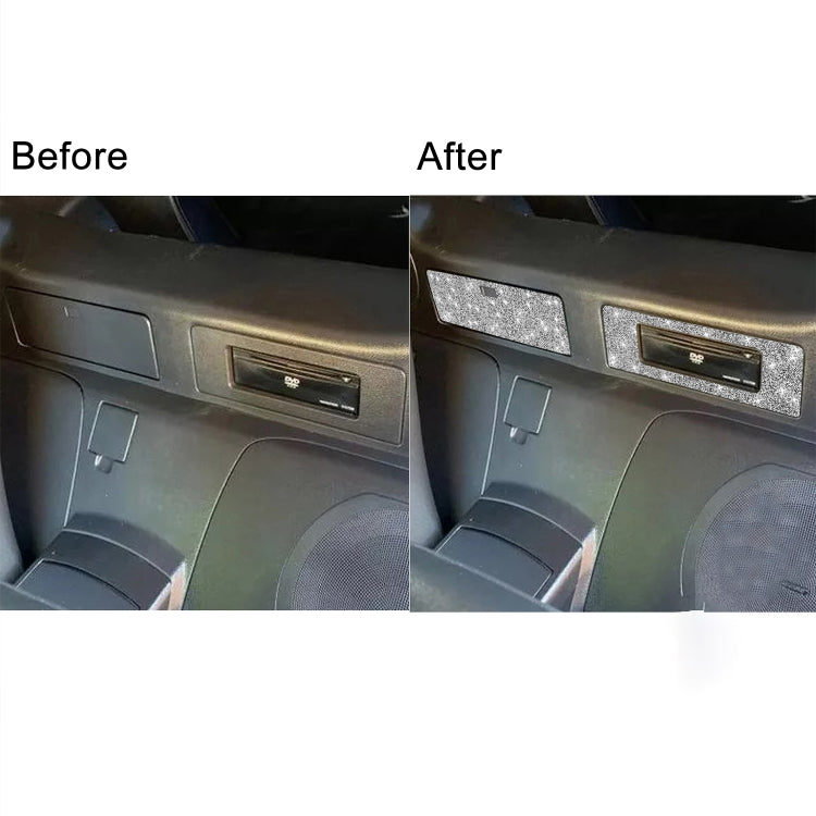 For Nissan 350Z 2003-2009 Car DVD Storage Box Diamond Decorative Sticker,Left and Right Drive Universal, Car DVD Storage Box