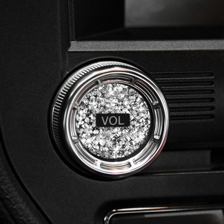 2pcs Car Volume Button Diamond Decoration Sticker, Left and Right Drive, Volume Button