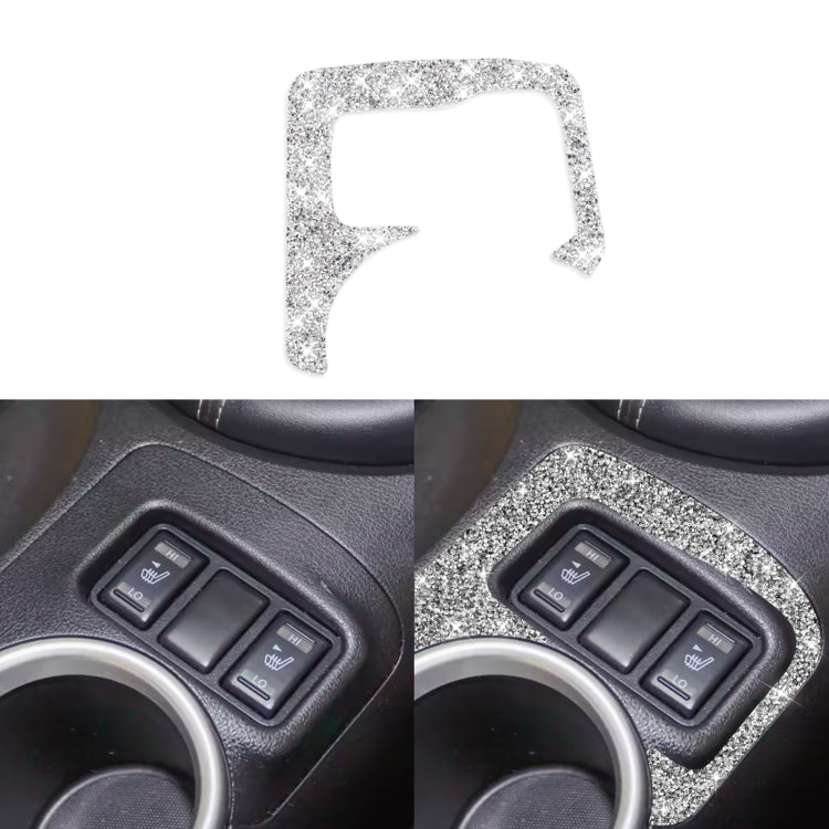 Car Central Control Heating Button Outer Frame Diamond Decoration Sticker, Left and Right Drive, Central Control Heating Button Outer Frame