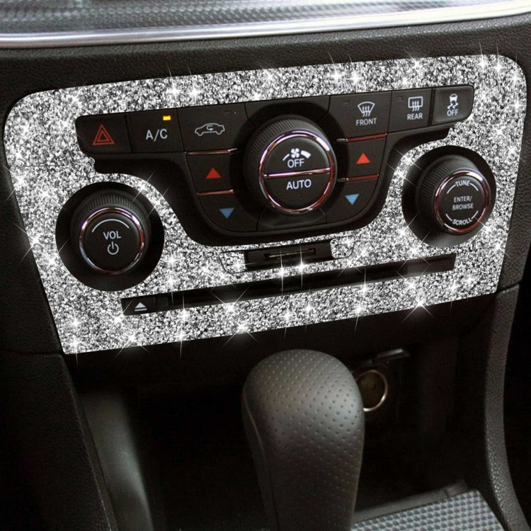 For Dodge Charger 2011-2014 Car AC Control CD Panel Diamond Decorative Sticker, Left-hand Drive, AC Control CD Panel