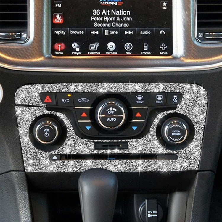 For Dodge Charger 2011-2014 Car AC Control CD Panel Diamond Decorative Sticker, Left-hand Drive, AC Control CD Panel