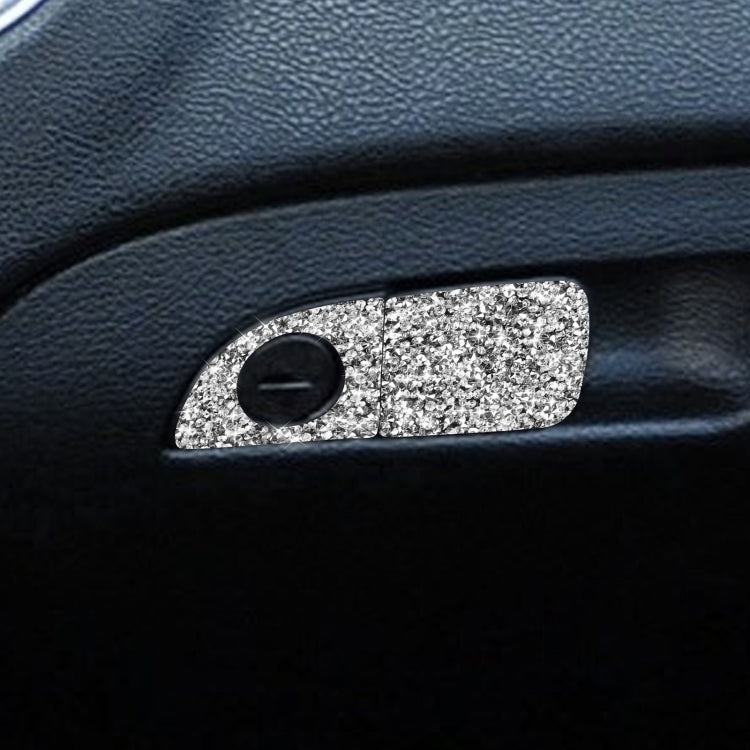For Dodge Charger 2011-2014 2pcs/Set Car Front Passenger Seat Storage Box Handle Diamond Decorative Sticker, Left-hand Drive, 2pcs/Set Front Passenger Seat Storage Box Handle