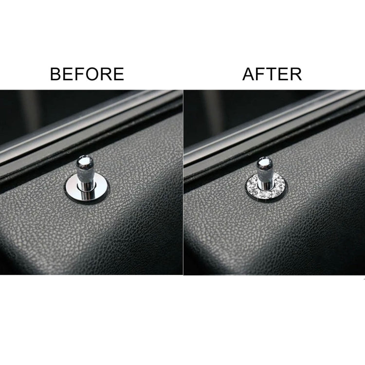 For Dodge Charger 2011-2014 Car Door Lock Ring Diamond Decorative Sticker, Left-hand Drive, Door Lock Ring