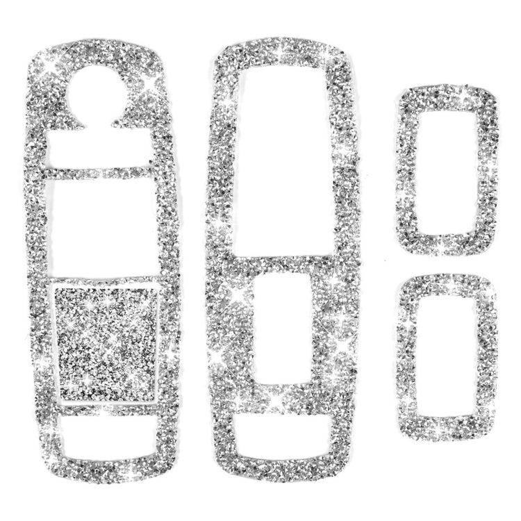For Dodge Charger 2011-2014 5pcs/Set Car Window Lift Button Diamond Decorative Sticker, Left-hand Drive, Window Lift Button