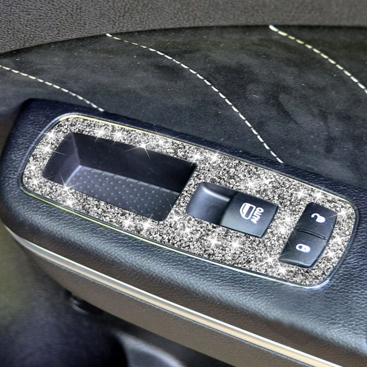 For Dodge Charger 2011-2014 5pcs/Set Car Window Lift Button Diamond Decorative Sticker, Left-hand Drive, Window Lift Button