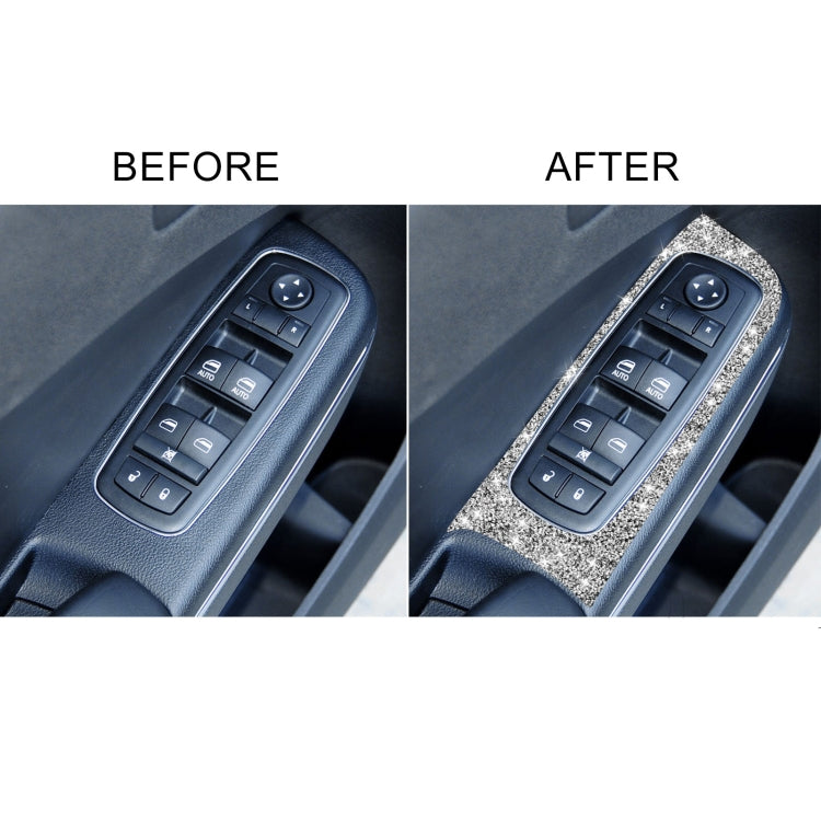 For Dodge Charger 2011-2014 6pcs/Set Car Window Lift Panel Diamond Decorative Sticker, Left-hand Drive, 6pcs/Set Window Lift Panel