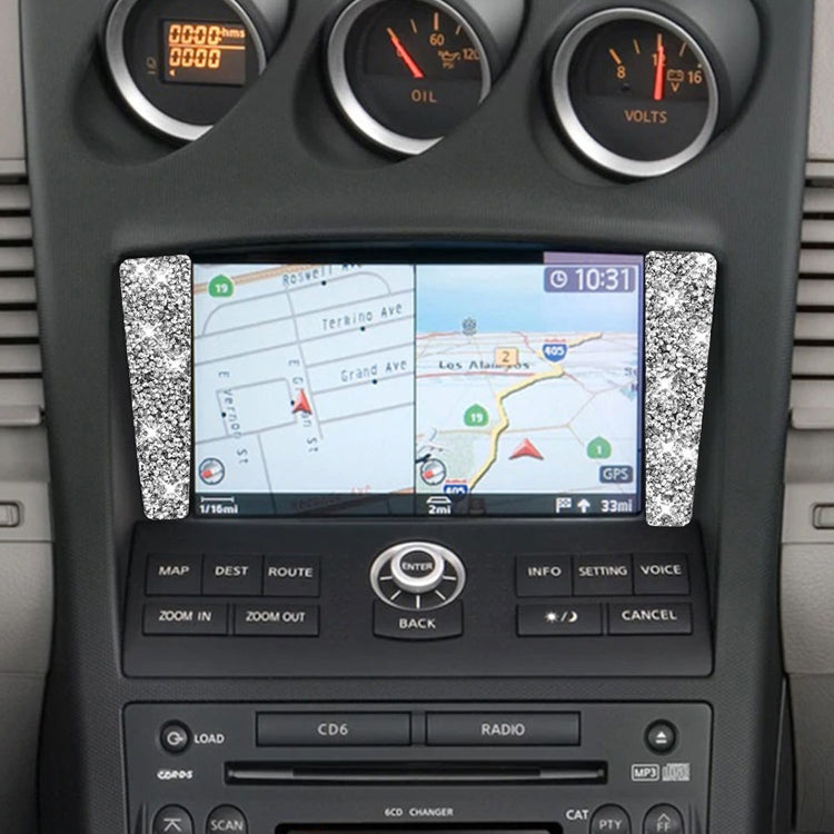 For Nissan 350Z 2006-2009 Car Navigation Frame Diamond Sticker,Left and Right Drive Universal, Car Navigation Frame
