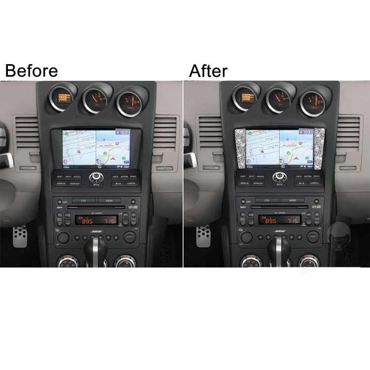 For Nissan 350Z 2006-2009 Car Navigation Frame Diamond Sticker,Left and Right Drive Universal, Car Navigation Frame