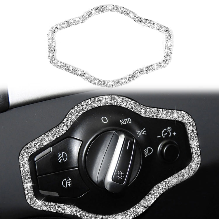 Car Headlight Switch Frame Diamond Decoration Sticker, Left and Right Drive, Headlight Switch Frame