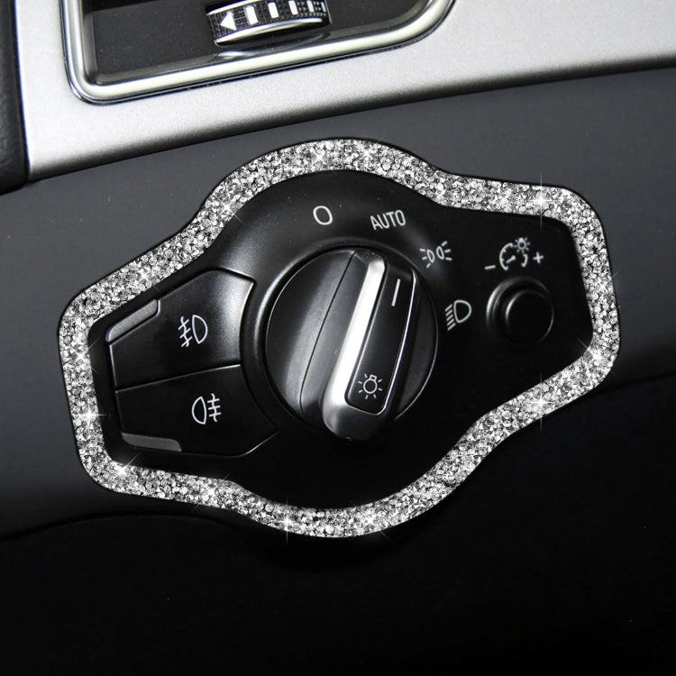 Car Headlight Switch Frame Diamond Decoration Sticker, Left and Right Drive, Headlight Switch Frame