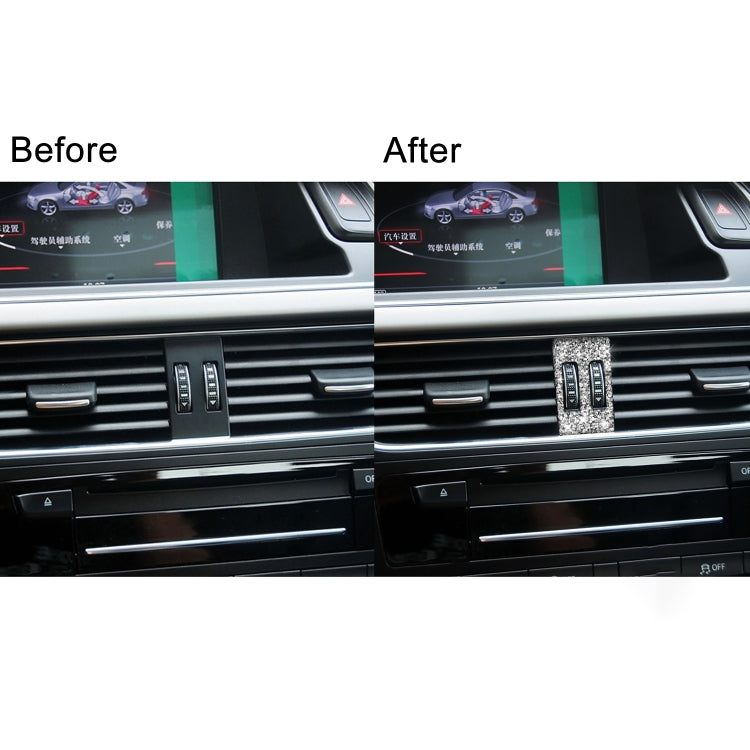 Car Air Conditioner Air Outlet Knob Diamond Decoration Sticker, Left and Right Drive, Air Conditioner Air Outlet Knob